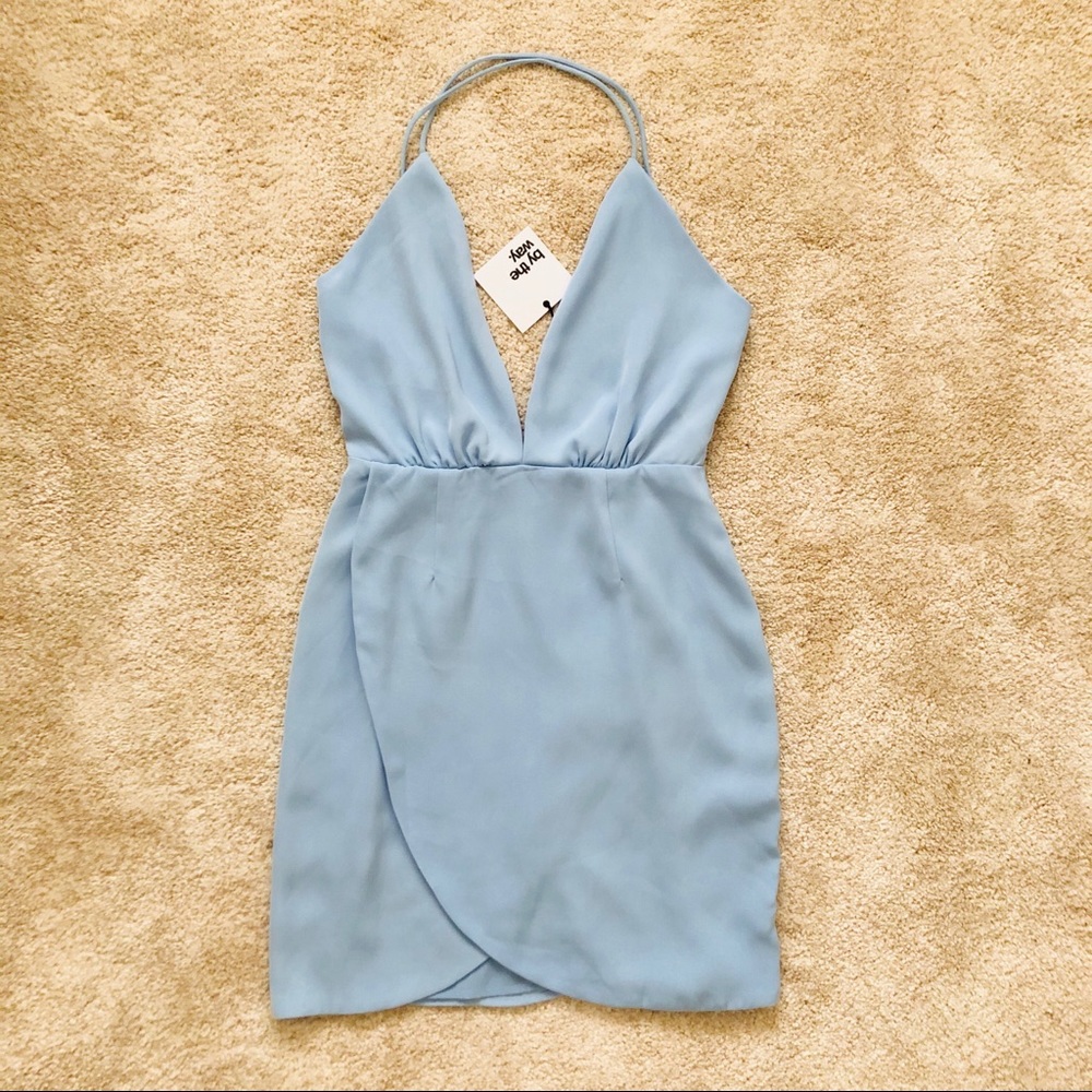 Brand New Deep V Blue Dress
